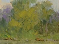 A painting of the pond at Rock Spring Farm.